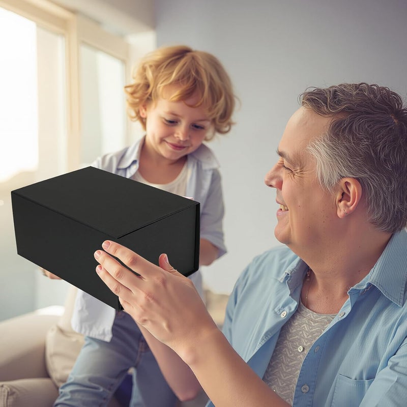 Ditwis 4 Pack 9x6x4 Inches Gift Boxes with Magnetic Closure Lids, Black Magnetic Box for Wedding, Groomsmen Bridesmaid Proposal, Birthdays, Mother's Day - Image 3